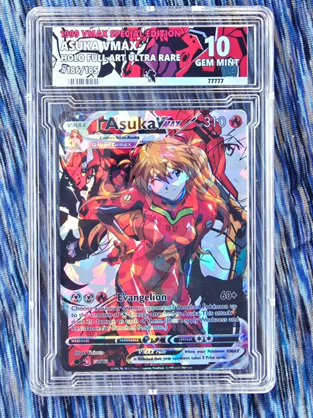 Asuka Langley pokemon card w/ Custom Slab